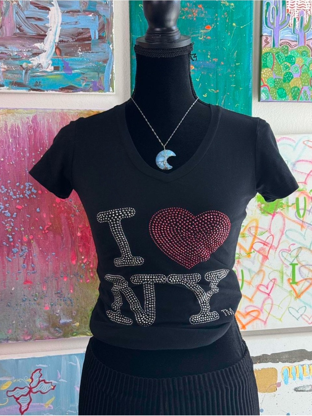Black 'I ♥ NY' Short Sleeve Tee